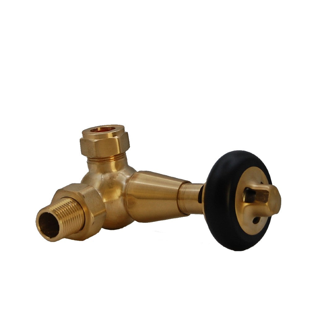 Yor Rariatoo York Thermostatic Corner Radiator Valve - Unlacquered Brass – Cast Iron ...