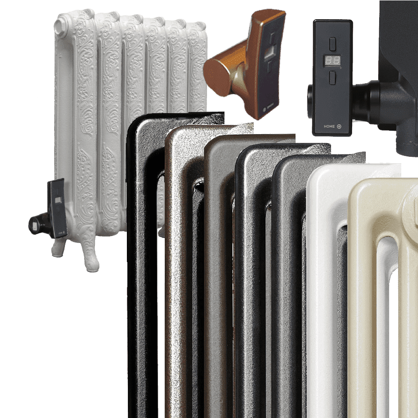 Electric Baroque Cast Iron Radiators 760mm Powder Coated