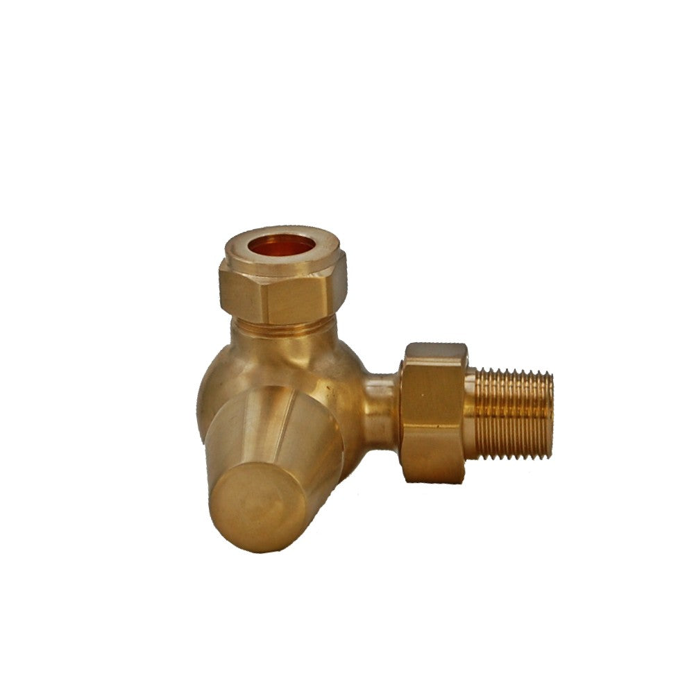 Yor Rariatoo York Thermostatic Corner Radiator Valve - Unlacquered Brass – Cast Iron ...