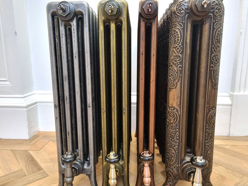 Metallic Silver Radiators Metallic Electric 3 Column Classic Cast Iron Radiators 750mm