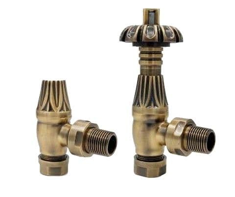 Thermostatic Crocus Radiator Valves - Antique Brass – Cast Iron Radiators