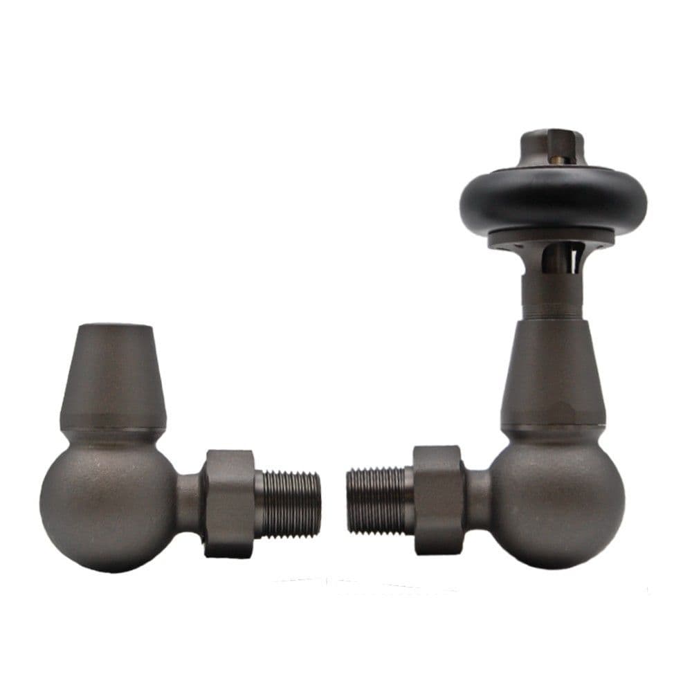 York Thermostatic Corner Radiator Valve - Pewter – Cast Iron Radiators