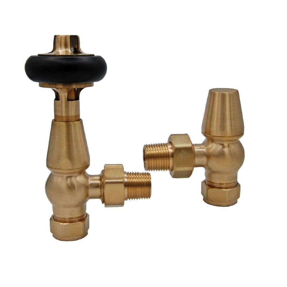 York Thermostatic Radiator Valve - Unlacquered Brass – Cast Iron Radiators
